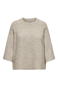 ONLY ONLSIMONI 3/4 PULLOVER KNT NOOS pumice stone/melange