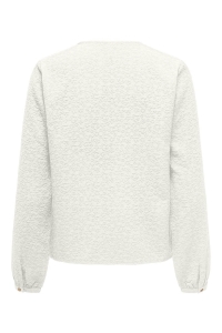 ONLY ONLSVENDA FR L/S BUTTON TOP WVN CS cloud dancer