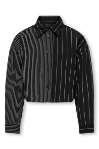 ONLY KOGGABY LS SHIRT WVN black/stripe mix with brigth whi