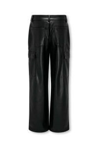 ONLY KOGHERO FAUX LEATHER CARGO PANT PNT black