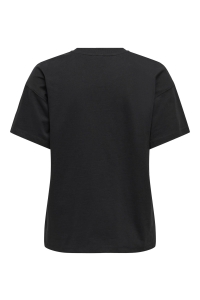 ONLY ONLPOSH LIFE S/S BLING POCKET TOP B: black/black pearl flowers pocket