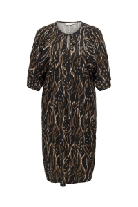 carmakoma CARPEONY LIFE 3/4 CALF DRESS AOP BF black/graphic animal