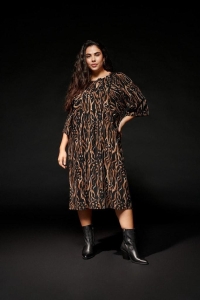 carmakoma CARPEONY LIFE 3/4 CALF DRESS AOP BF black/graphic animal