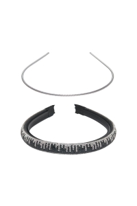 ONLY KOGARIA 2-PACK GLITTER HAIRBAND ACC black/2-pack silver metal