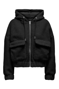 ONLY ONLTANJA TEDDY HOOD JACKET OTW NOOS black