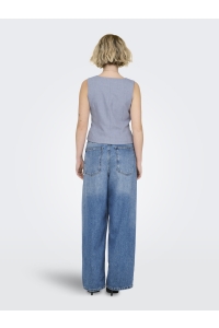 ONLY ONLLINDA S/L MEL FIT WAISTCOAT TLR : vintage indigo/melange