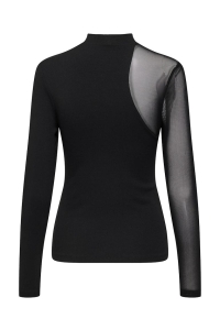 ONLY ONLCOLETTE LIFE L/S MESH MIX TOP BO: black/plain mesh