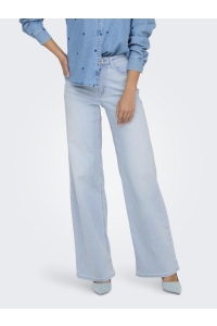 ONLY ONLMADISON BLUSH HW WIDE DNM CRO495: light blue bleached denim