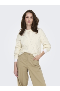 ONLY ONLGEENAS LS STRUCTURE O-NECK KNT cloud dancer