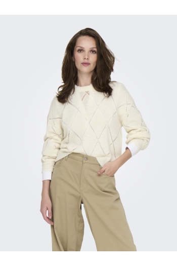 ONLY ONLGEENAS LS STRUCTURE O-NECK KNT