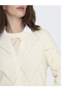 ONLY ONLGEENAS LS STRUCTURE O-NECK KNT cloud dancer