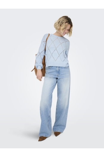 ONLY ONLGEENAS LS STRUCTURE O-NECK KNT