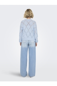 ONLY ONLGEENAS LS STRUCTURE O-NECK KNT clear sky
