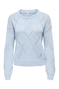 ONLY ONLGEENAS LS STRUCTURE O-NECK KNT clear sky
