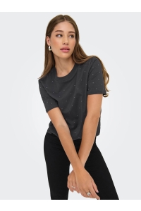 ONLY ONLMONJA S/S STUDS TEE JRS phantom/studs