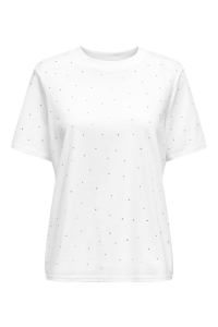 ONLY ONLMONJA S/S STUDS TEE JRS white/studs