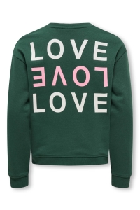 ONLY KOGCAMINE L/S OVERSIZE O-NECK CS SW: pineneedle/love/cloud dancer+sea