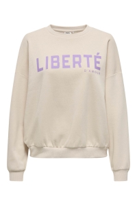 ONLY ONLHANNAH L/S O-NECK PRINT BOX CS S: pumice stone/liberte