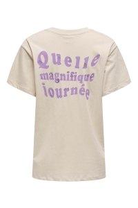 ONLY ONLLANA FLEUR LIFE S/S TEE CS JRS pumice stone/quelle