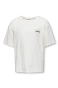 ONLY KOGHELEN LIFE S/S LOOSE TEE JRS NOO: cloud dancer/lemonade