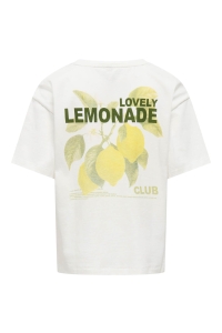 ONLY KOGHELEN LIFE S/S LOOSE TEE JRS NOO: cloud dancer/lemonade