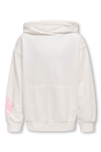 ONLY KOGJULIA LIFE L/S PRINTED HOOD SWT cloud dancer/paradise