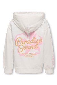 ONLY KOGJULIA LIFE L/S PRINTED HOOD SWT cloud dancer/paradise