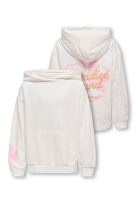 ONLY KOGJULIA LIFE L/S PRINTED HOOD SWT cloud dancer/paradise