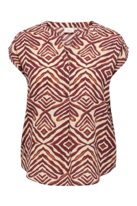 carmakoma CARSHILLA SL SHIRT AOP BS hot chocolate/tribe