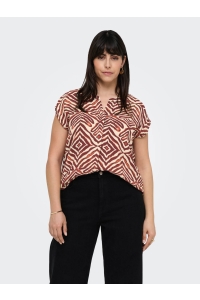 carmakoma CARSHILLA SL SHIRT AOP BS hot chocolate/tribe