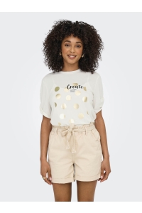 ONLY ONLFREE LIFE S/S CREATE TOP BOX JRS cloud dancer/create