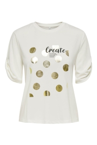 ONLY ONLFREE LIFE S/S CREATE TOP BOX JRS bright white/create