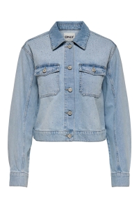 ONLY ONLLUMI LS RHINESTONE JACKET DNM PI: light blue denim