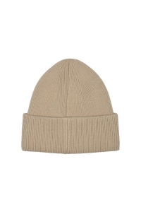 ONLY ONLALPHA LIFE EMBROIDERED RIB BEANI: humus/black emb.