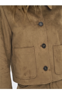 ONLY ONLTULIP LIFE FAUX SUEDE JACKET OTW cognac