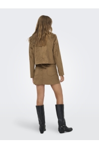 ONLY ONLTULIP LIFE FAUX SUEDE SKIRT OTW cognac