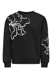 ONLY KOGODESSA LIFE L/S O-NECK BOX UB CP: black/blurry flower