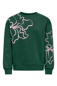 ONLY KOGODESSA LIFE L/S O-NECK BOX UB CP: pineneedle/blurry flower roseate