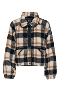 ONLY ONLCALISTA LIFE CHECK TEDDY JACKET : birch/check