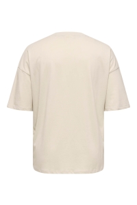 carmakoma CARKOURTNEY LIFE SS O-NECK TEE JRS pumice stone/leo cherry