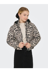 ONLY KOGDALIA SHT PUFFER AOP JACKET OTW : silver mink/leo