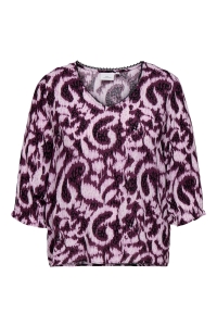 carmakoma CARTYLA LIFE 3/4 BLOUSE AOP mauve wine/leo graphic aop