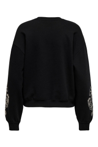 ONLY ONLBROOKLYN L/S EMBROIDERY BOX SWT black/boho flowers (birch)