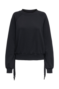 ONLY ONLJETT L/S O-NECK EMB. BOX SWT black/fringes