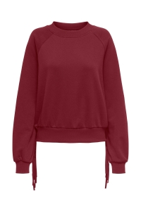 ONLY ONLJETT L/S O-NECK EMB. BOX SWT cabernet/fringes