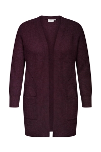 ONLY CARWHITNEY LIFE LS LONG CARDIGAN KN: mauve wine/melange