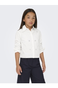 ONLY KOGCLARA LIFE SHORT EMB SHIRT WVN cloud dancer/stones