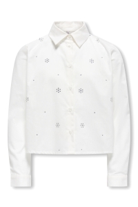 ONLY KOGCLARA LIFE SHORT EMB SHIRT WVN cloud dancer/stones
