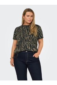 carmakoma CARLULU LIFE SS O-NECK JEANS FIT TE: forest night/zebra