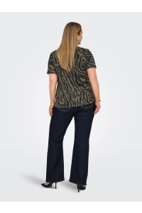 carmakoma CARLULU LIFE SS O-NECK JEANS FIT TE: forest night/zebra